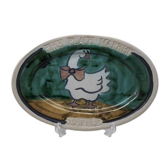 Original 1989 Sally Christopher Pike Place Market Seattle Signed Goose Platter - Picture 2 of 7